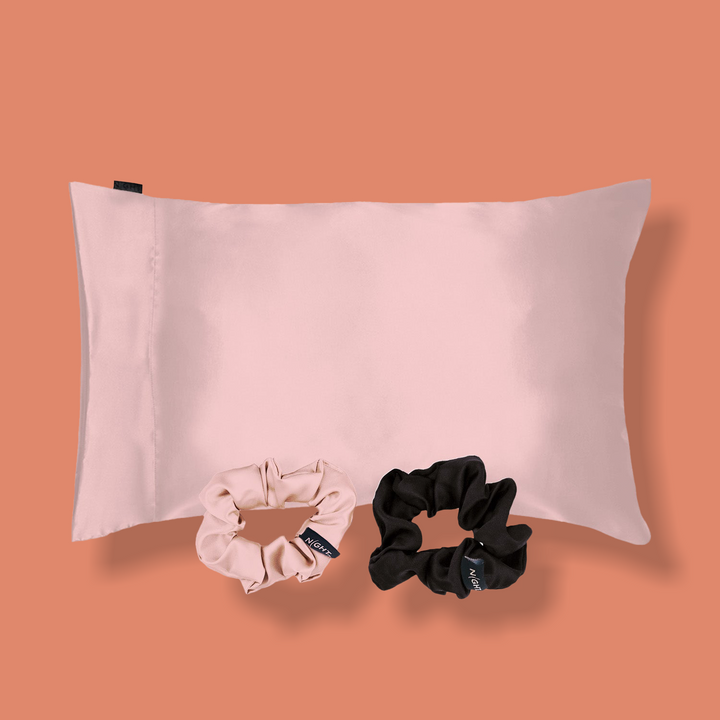 Satin Gift Set - Pillowcase + Scrunchies (3pk) - Blush