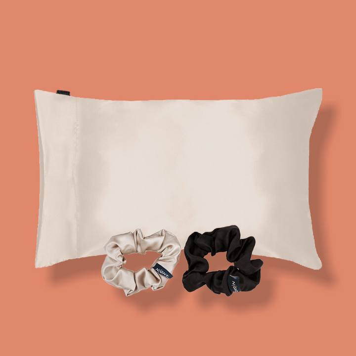 Satin Gift Set - Pillowcase + Scrunchies (3pk) - Champagne