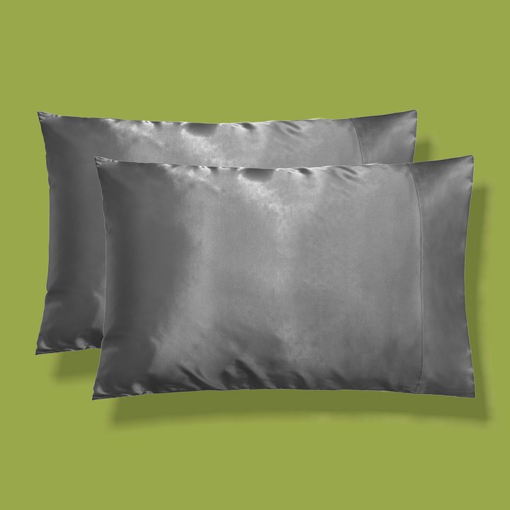 Vegan Satin Pillowcase (2pk) - Gunmetal